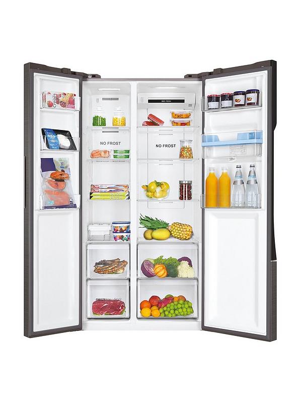 Haier HSR3918ENPG Total No Frost American Fridge Freezer, Non-Plumbed, E Rated - Silver - Image 2